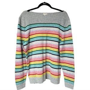 Talbots Multicolor Striped Crew Neck Sweater